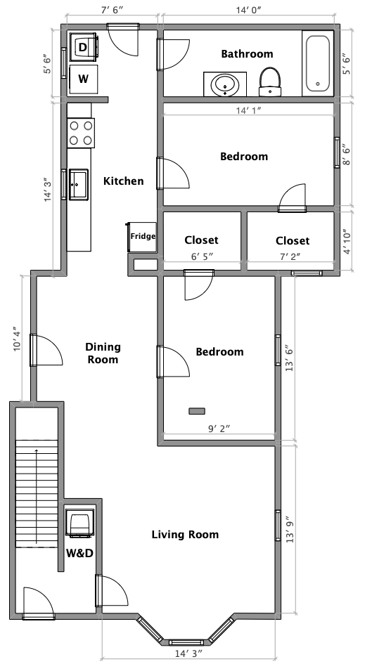 20 West St. #1 Floor Plan